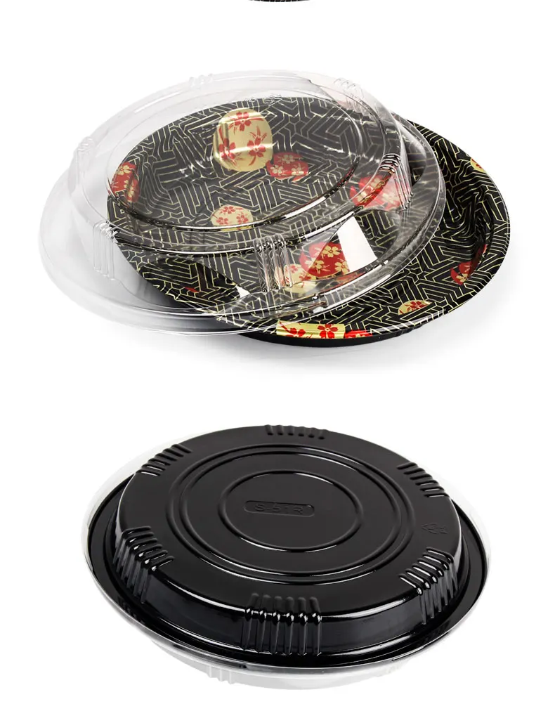 S51R  Sakura printing Disposable Sushi Packaging Tray with Dome Lid