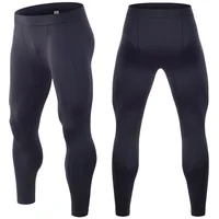 

men gym fitness compression black leggings elastic tights for sportswear