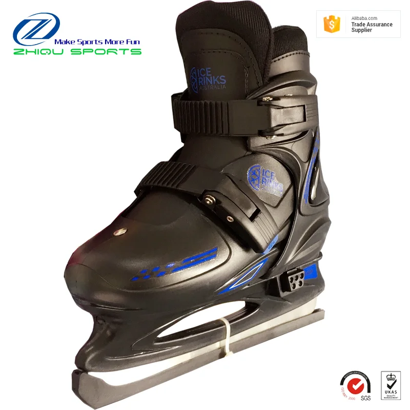 Logo Custom Wholesale Rental Ice Skates Blue Color Rental Durable Hard Shell Ice Skating Shoes