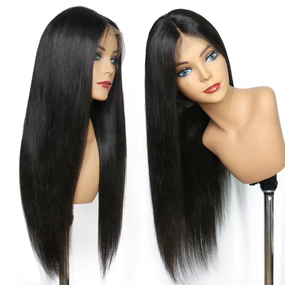 

Factory Supply Top Quality Human Hair Lace Front Wig Brazilian Virgin Hair Lace Front Wig With Baby Hair Bleached Knots