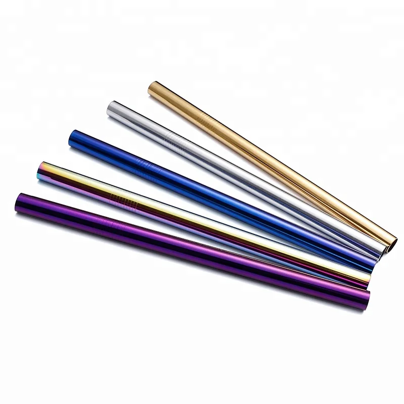 

Eco Friendly Straight Reusable Stainless Steel Drinking Straws Smoothie Straw, Customized