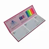 Promotional custom printing rectangle full color printing hard cover memo pad with PET sticky notes