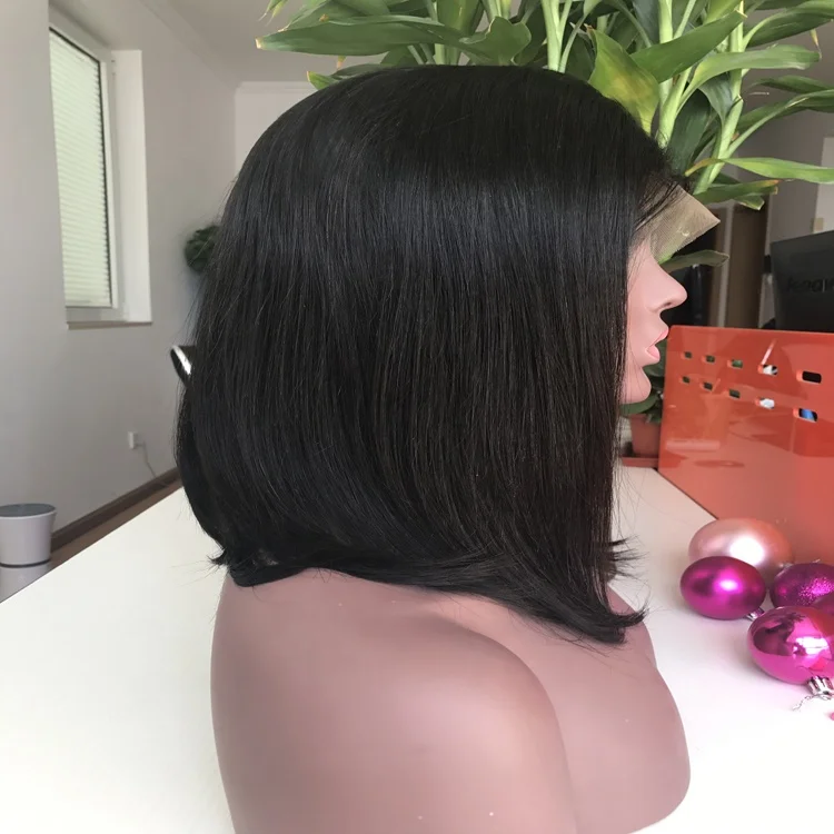 

hot sale cuticle aligned hair short bob wigs for black women Brazilian virgin unprocessed bob wig, Natural colors