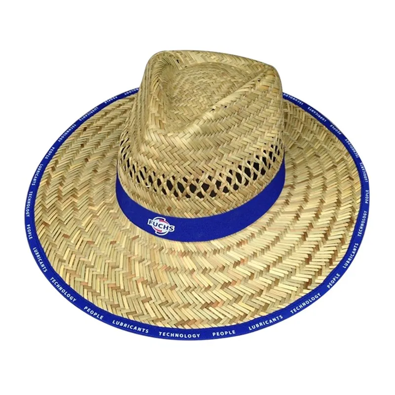 Customer's Logo Brands Hollow Straw Wide Brim Panama Straw Hats ...