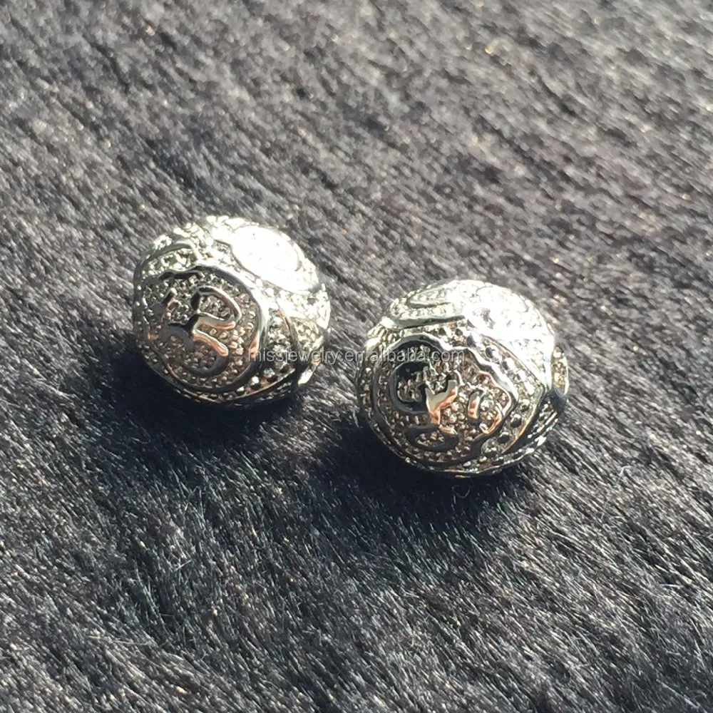 

Missjewelry Antique Custom Logo Engraved Metal Beads Silver Jewelry Bead