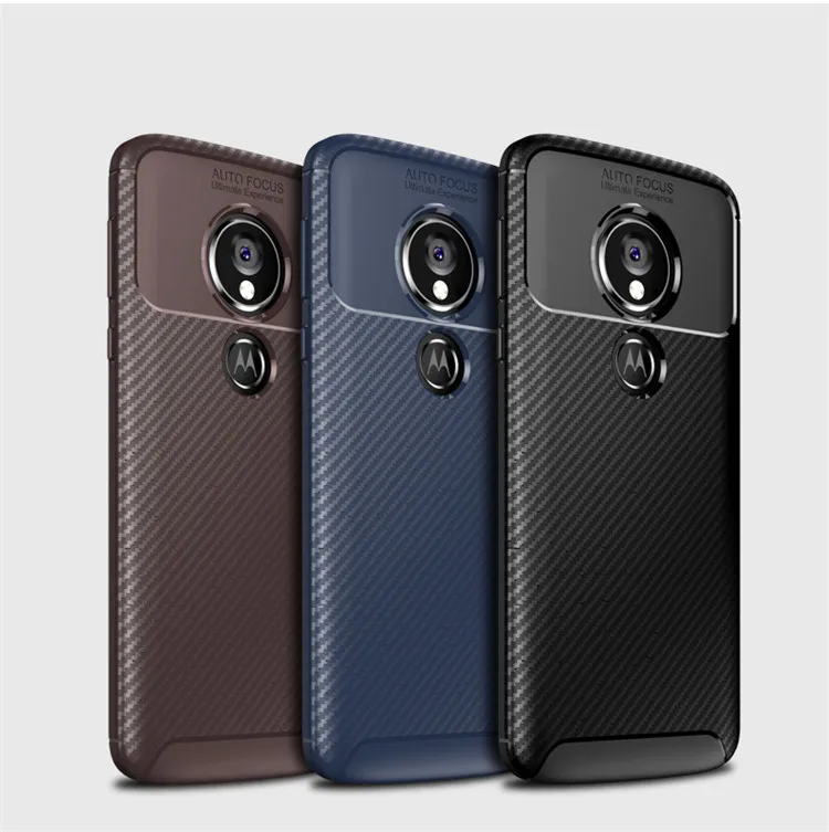 

Carbon Fiber Soft Tpu Phone Case For Motorola Moto g6 Play e5 Cover, Multi-color, can be customized