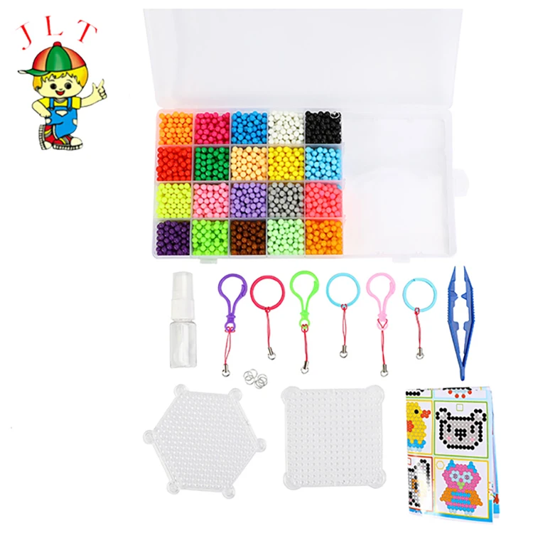 Educational Diy Magic Water Beads Fun Craft Aqua Fuse Beads Kit Art Crafts Toys Fuse Beads Set