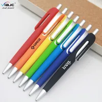 2020 gift rubber finished plastic promotional pen with company logo for Corporate business free samples mskib shop