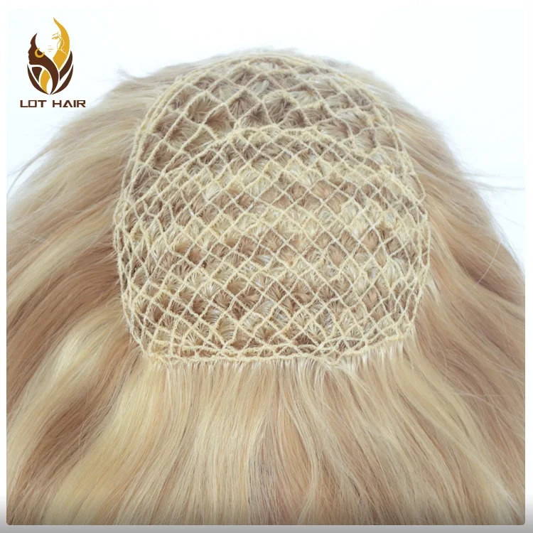 

New Design Virgin European Hair Fish Net Hair Topper Hidden Crown Topper