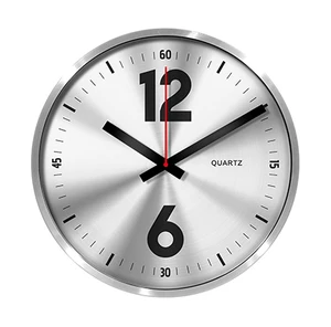 Image of 12 inches minimalist style rose gold case aluminum clock dial metal wall clock for home decor