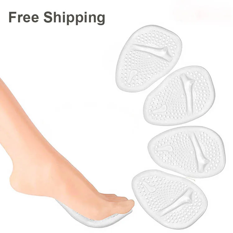 

Shoe Insole Gel Toe Pad Forefoot Shoes Cushion Women High Heel Half Insole, Transparent,skin, black