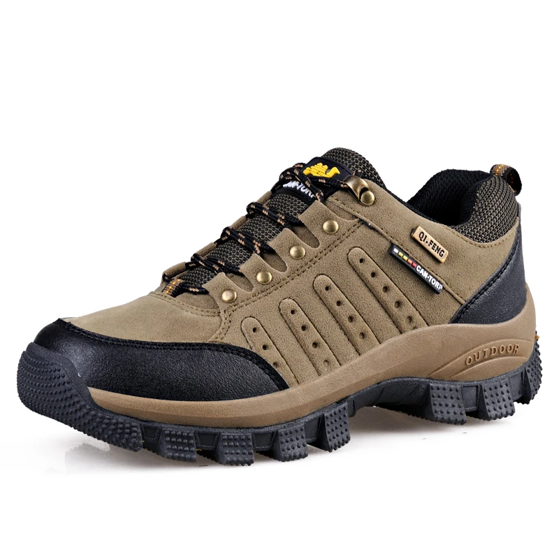 

Cow Suede Leather Men Size 13 Waterproof Hiking Sneakers Outdoor Trekking Shoes Men, Khaki,green,brown
