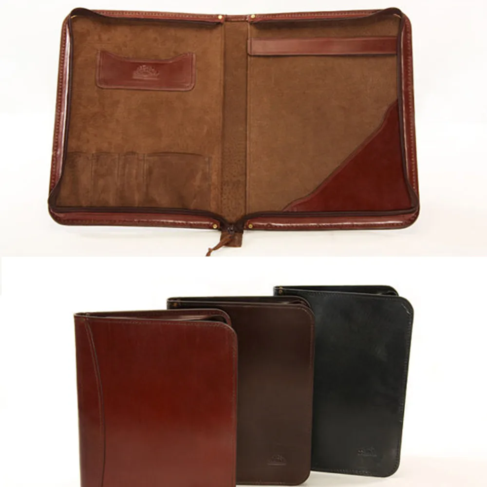 
Top quality genuine leather suede lining document holder document bag file folder 