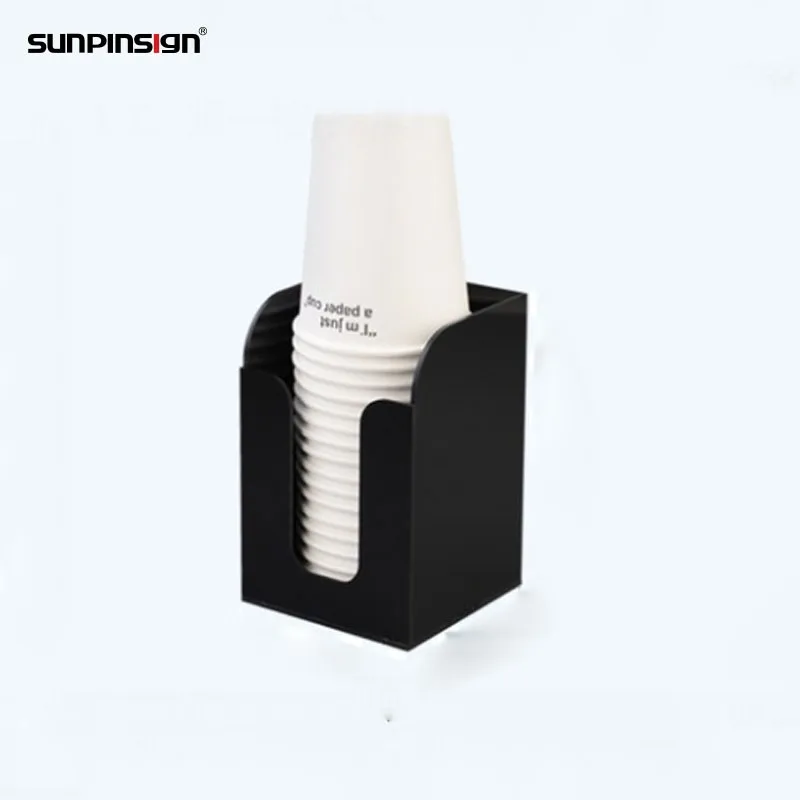 Custom Smile Acrylic Paper Cup Holder For Coffee Condiment Organizer