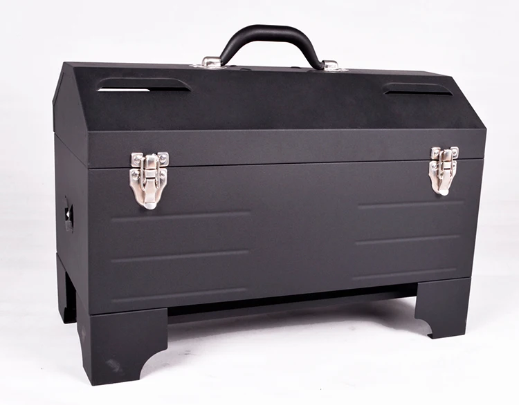 Customized Black Powder Coated Bucket Bbq Tool Box Grill Portable