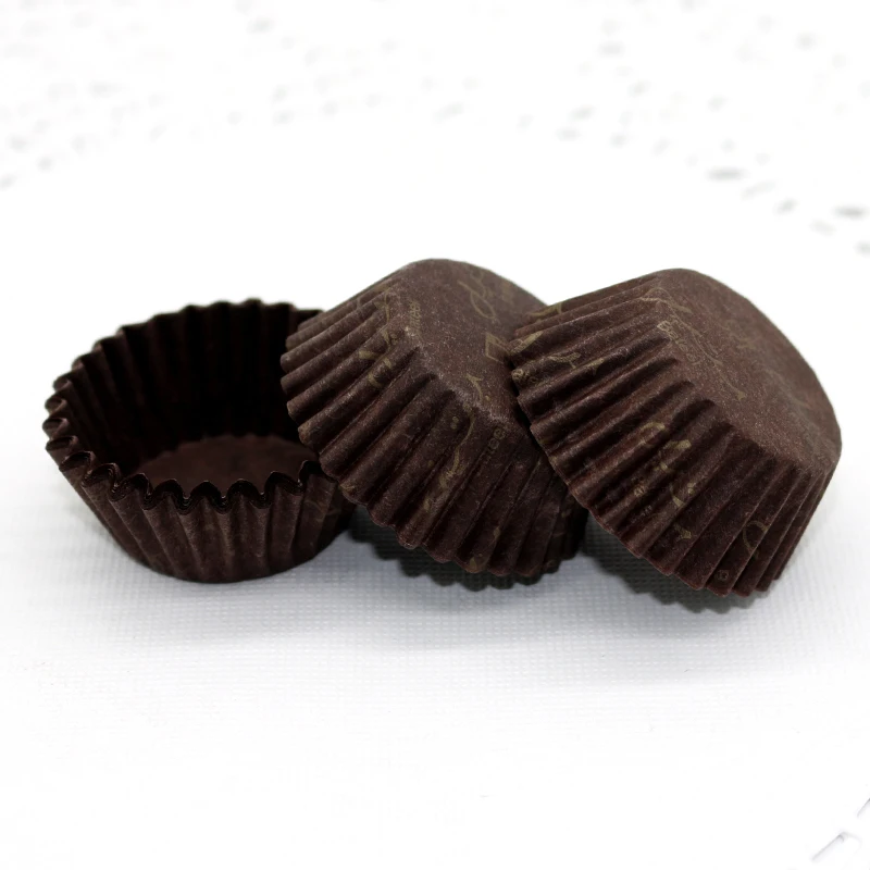 
Hot Sale Party Cheap Cupcake Liners Molds Print Brown Paper Cupcake Liners 