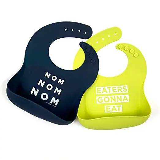 

Waterproof Silicone Baby Bib with Food Catcher Flexible baby waterproof bib for Feeding Stain Resistance Easy Clean, Pantone color silicone baby bib