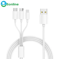 

3 in 1 2.4A Fast Charging USB Cable Charging Charger 8-PIN Type C Micro USB Cable For Android 3 in 1 Charger Cable