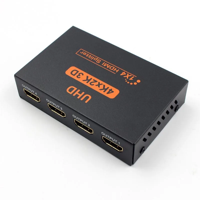 

UHD 4K*2K 3D HDMI Splitter 1 In 4 Out Durable Hard Metal HDMI 1.4b HDMI Splitter For HDTV PS Xbox360 EU US UK Plug, Black