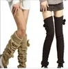 Winter Warm Long Socks Women Over Knee High Socks Cable Knit Thick Stockings Thigh High Boot Socks