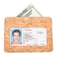 Пользовательские искусственная кожа RFID Блокировка тонкий минималистский кредит держатель для карт тонкий Vegan деревянный пробковый кошелек