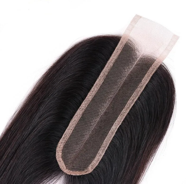 

Kim K 2*6inch 9A virgin straight natural black human hair lace closure 8~18inch Brazilian/Peruvian middle part