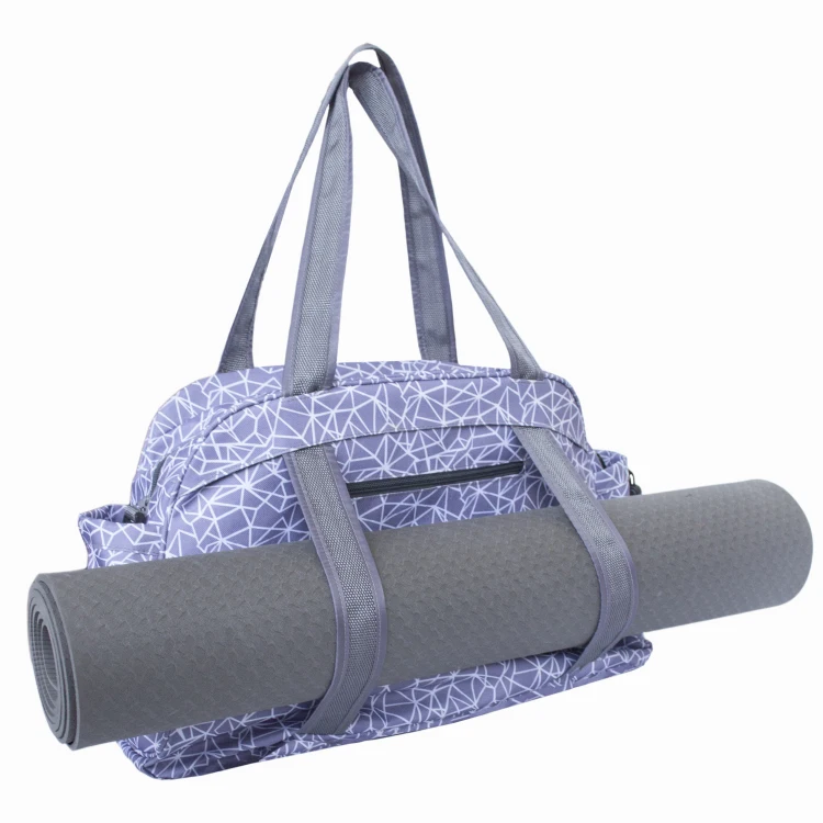 

Yoga Mat Carrier Tote Sports Bag, Black;purple;lattice color