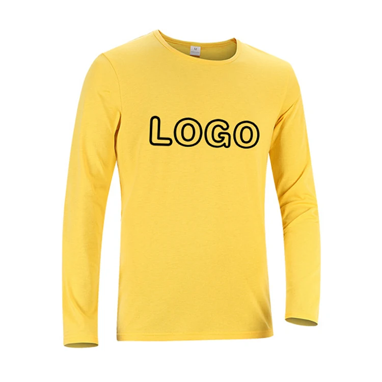 
Wholesale O-neck Cotton Custom Logo Printing Long Sleeve T Shirt Men 