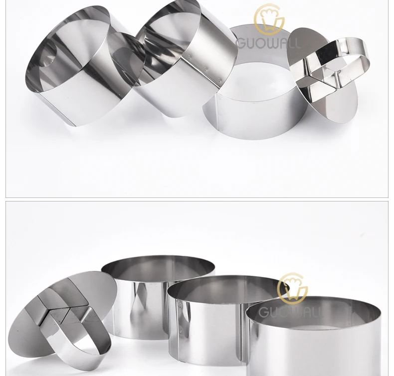 3pcs Stainless Steel Round Shaped Mousse Cake Mould Ring Set/dessert ...