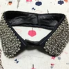 Fashion Punk Studs Rivets Ladies Lapel Shirt Choker Necklace Clothing Accessories Faux Collar Strung Full of Rhinestones an