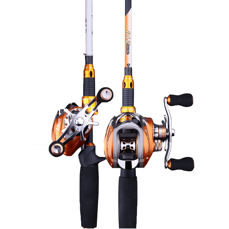 

46T Carbon Bait Casting Fishing Rod Reel Combo 198cm 210cm 240cm, Black
