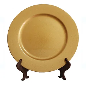 Image of Disposable Plastic Silver Gold Charger Plates Wholesale
