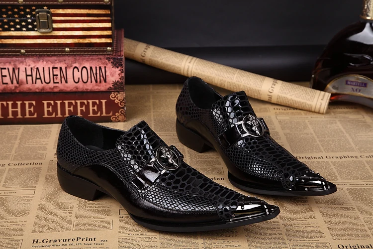 Na011 Black Prom Party Shoes Men Handmade Leather Wedding Dress Shoes ...