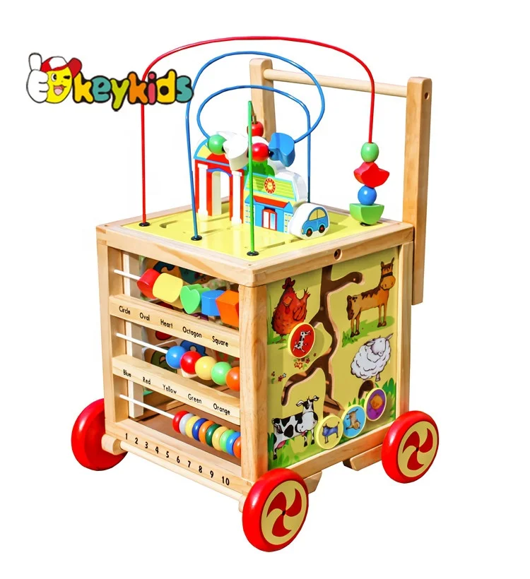 

Top sale multi-function wooden baby walker toy for wholesale W11B128, Colorful