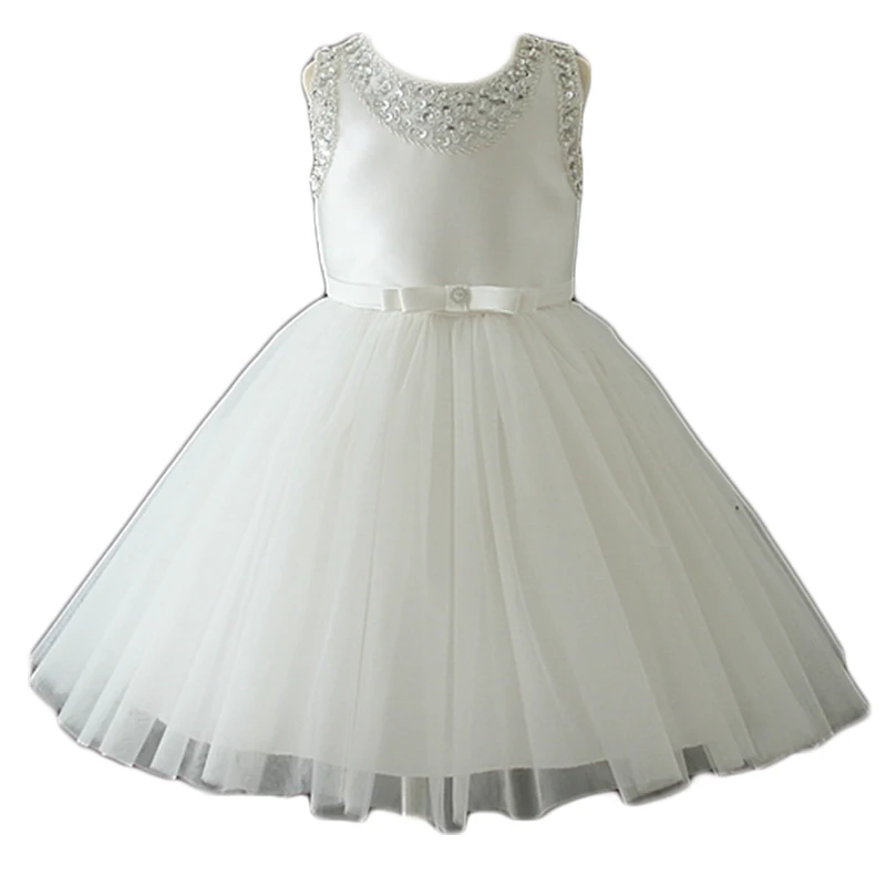 

Factory price wedding costume for fashion kids girls party flower girl dress white cotton frocks designs, As pics