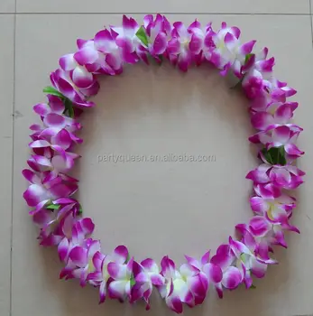 パーティー紫ハワイ生地レイ Buy パーティーの装飾ハワイアンシルクフラワーレイ 人工ハワイアンレイ 生地レイ Product On Alibaba Com