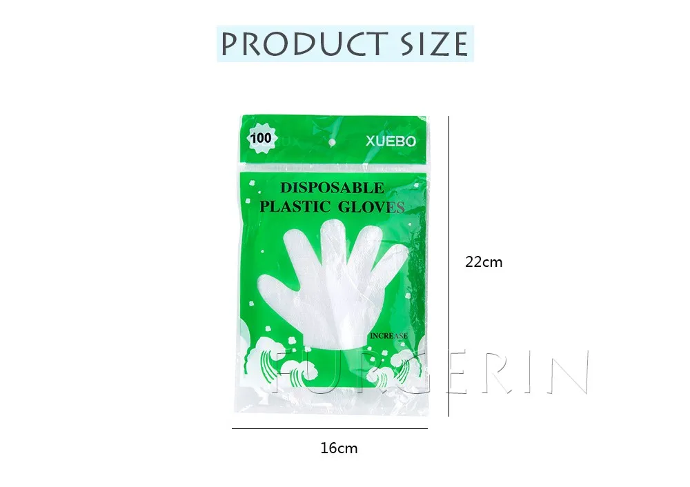 100pcs Disposable Gloves Food Kitchen Plastic Gloves Disposable