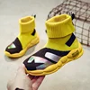 Kids Fashion Easy Matching Knitted Breathable Comfortable Ankle Boots Flat Running Sock Shoes for Boys and Girls