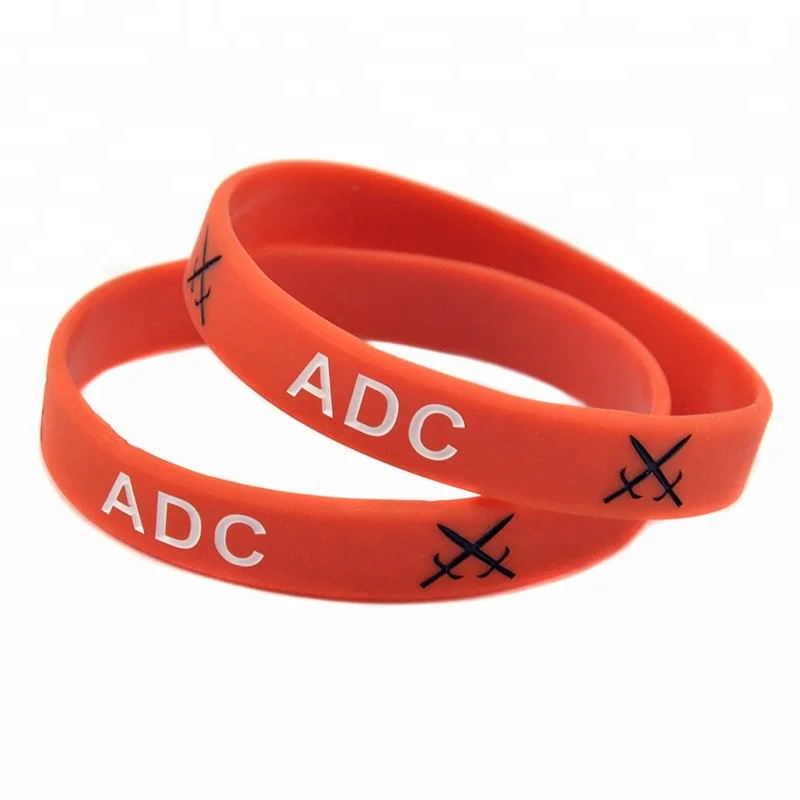 

50PCS/Lot LOL Skill Silicone Bracelet with Saying ADC JUNGLE MID SUPPORT TOP