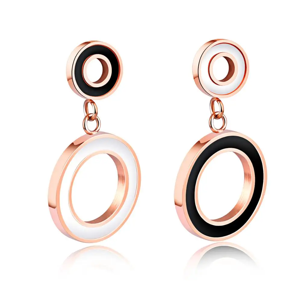 

Custom stainless steel round shaped ladies earrings designs pictures simple fancy gold stud earrings women