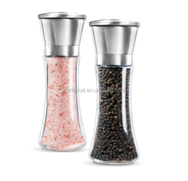 

Premium Spice Mill Stainless Steel 180ml Salt and Pepper Grinder Set, Customized