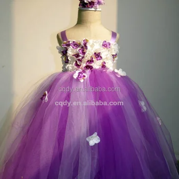 purple flower girl dresses cheap