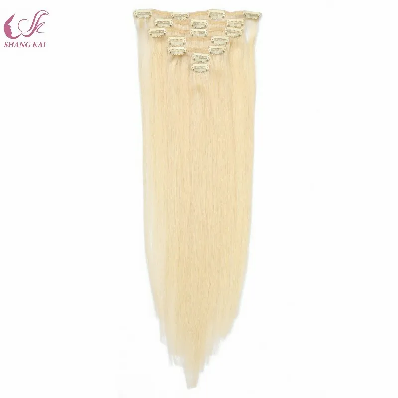 

Factory Supplier Wholesale 100% Blonde Brazilian Hair Human Clip In Hair Extension