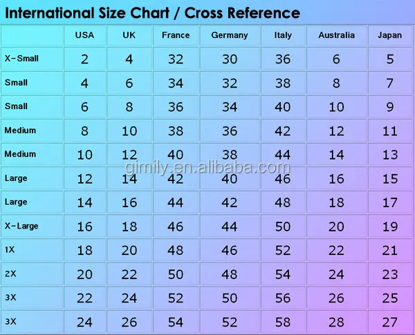 China Women S Size Chart
