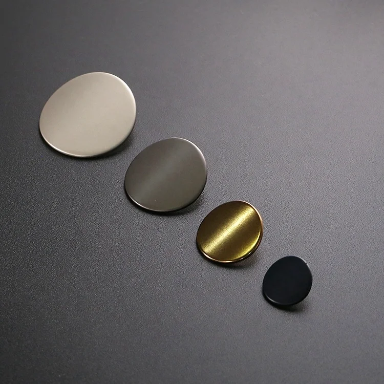 

Guangzhou Factory High Quality Garments Hardware Custom Round Black Metal Button with Shank Hole  for Sewing coat, Gold;black;silver;gray