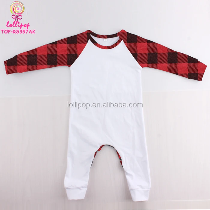 plaid baby romper