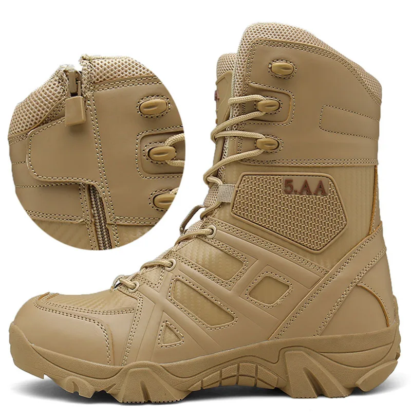

Men's leather military motorcycle tactical army boots outdoor jungle High Ankle Delta camping boots for men