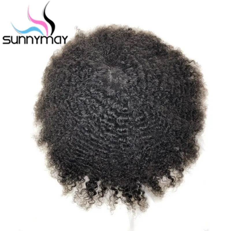 

Sunnymay Hair Swiss Lace Mens Toupee 8*10 Afro Kinky Curly 8mm Full Lace Remy Indian Hair