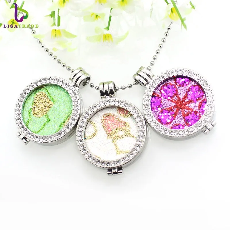 Wholesale Mixed Styles 35mm Alloy Hollow Locket Coin Holder Pendant Diy