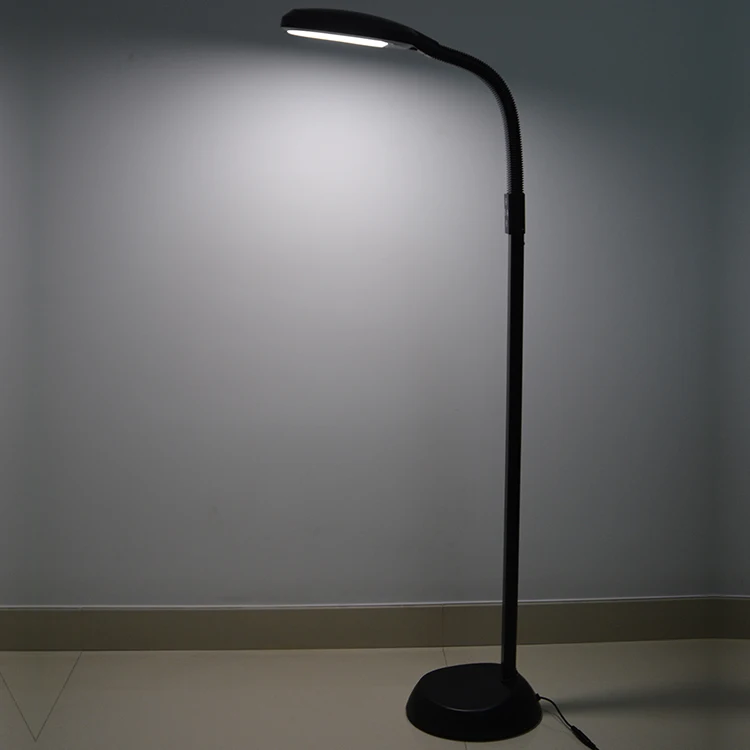 Black modern standing lighting eye protection dimmable color changing LED floor lamp for living room